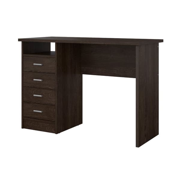 FunctionPlus skrivebord 4 skuffer, 1 hylle mørk.