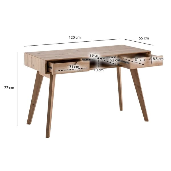 Rootz Scandinavian Desk - Arbetsbord - Sminkbord - Mångsidig användning - 120cm x 55cm x 77cm