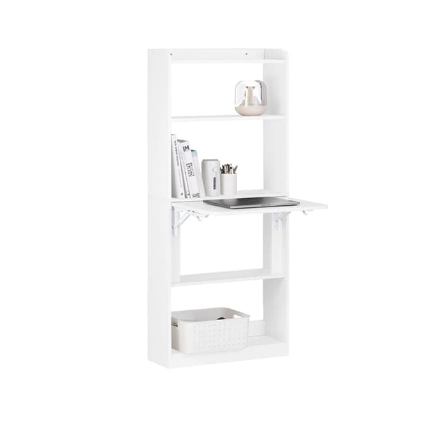 Rootz multifunktionelt skrivebord - Laptop-skrivebord - Hylde - 5 hylder - Opbevaringsplads - 64 cm x 145 cm x 58 cm - PB(E1) Materiale