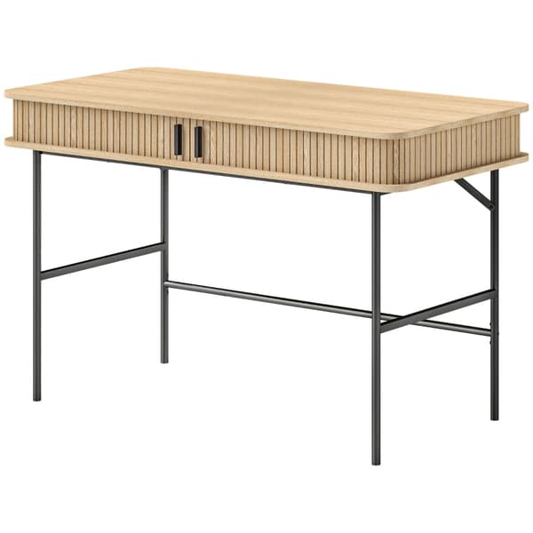 Rootz-pöytä - Tietokonepöytä - Toimistopöytä - Runsas työtila - 120 cm x 60 cm x 76,5 cm - Tammi ja musta viimeistely