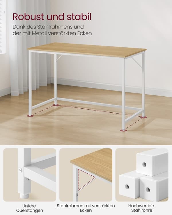 Skrivebord med metalramme - 60 × 120 × 76 cm
