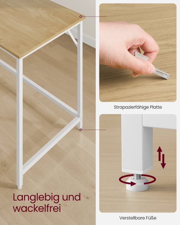 Skrivebord med metalramme - 60 × 120 × 76 cm