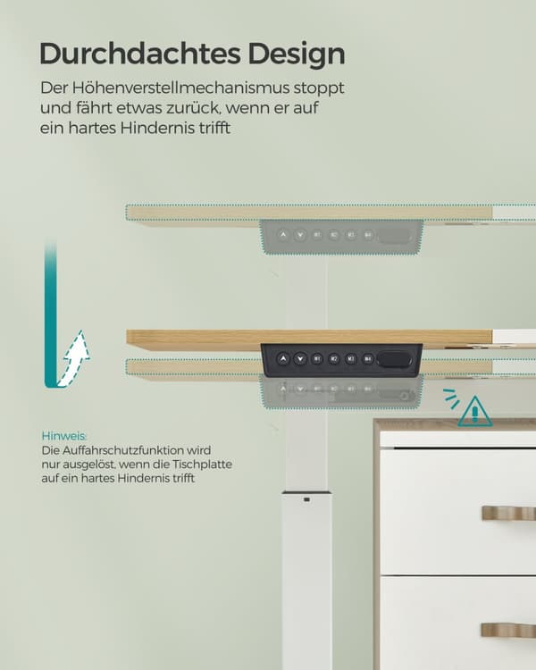 Höjd -justerbar skrivbord - elektrisk - pastellgul, chassi vit