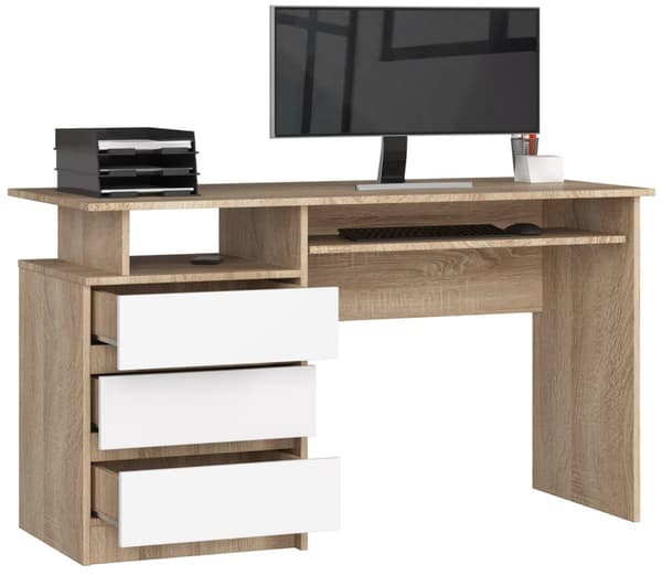 Skrivbord CLP 135cm Sonoma / Vit