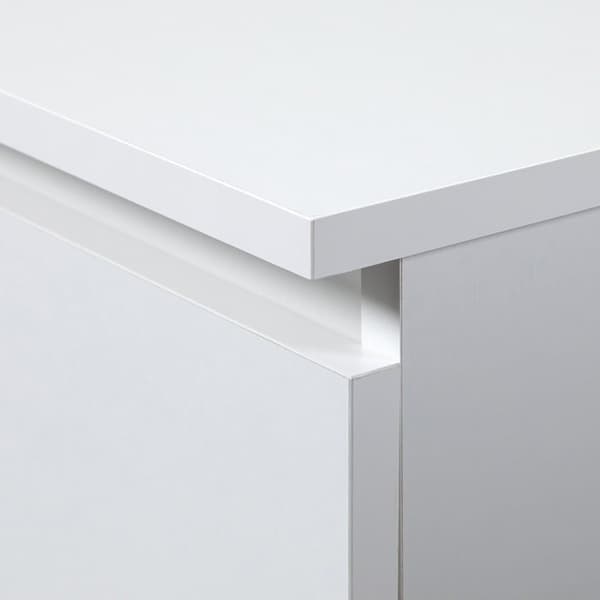 HÖGERSIDIGT BORD B16 124 cm 3 LÅDOR VIT