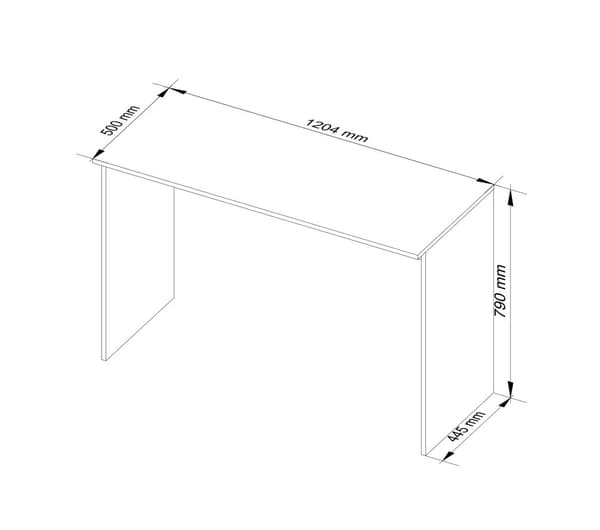 SKRIVEBORD B-17 ENKELT 120 cm HVID FRISTÅENDE