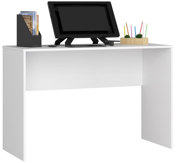 SKRIVEBORD B-17 ENKELT 120 cm HVID FRISTÅENDE