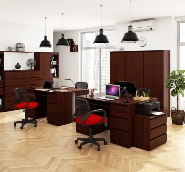 DATORBORD A-11 135 cm 6 LÅDOR WENGE