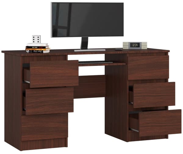 DATORBORD A-11 135 cm 6 LÅDOR WENGE