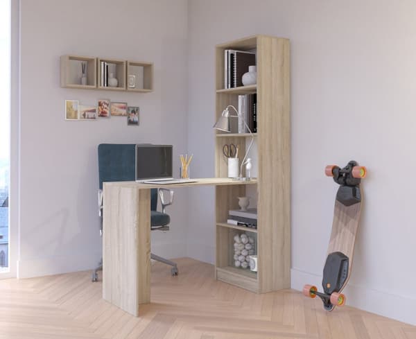SMART CLP SKRIVEBORD MED REOL DUBB SONOMA