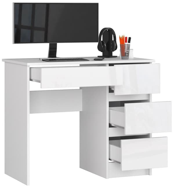 DATORBORD A-7 90 cm HÖGER VIT / VIT GLANS