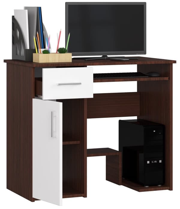 SKRIVEBORDE JAY 90 cm WENGE / HVID
