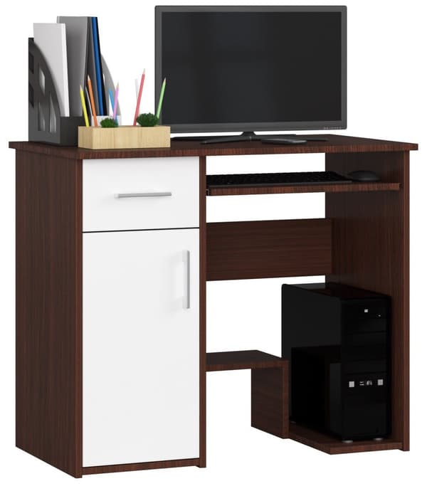 SKRIVEBORDE JAY 90 cm WENGE / HVID