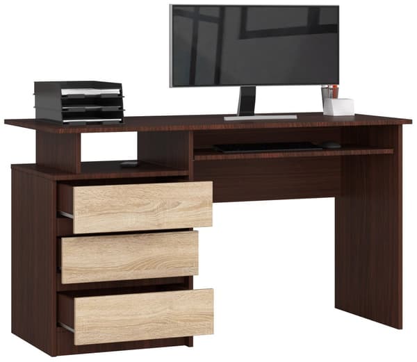 SKRIVEBORD CLP 135cm VENGE / SONOMA