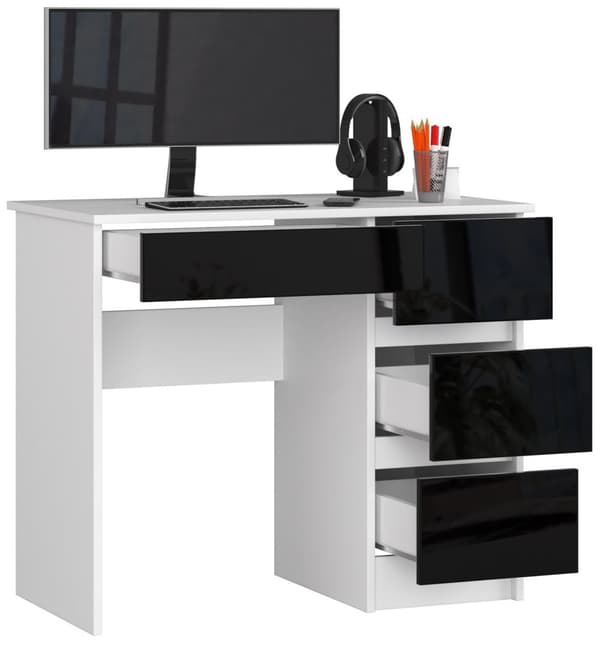 DATORBORD A-7 90 cm HÖGER VIT / SVART GLANS