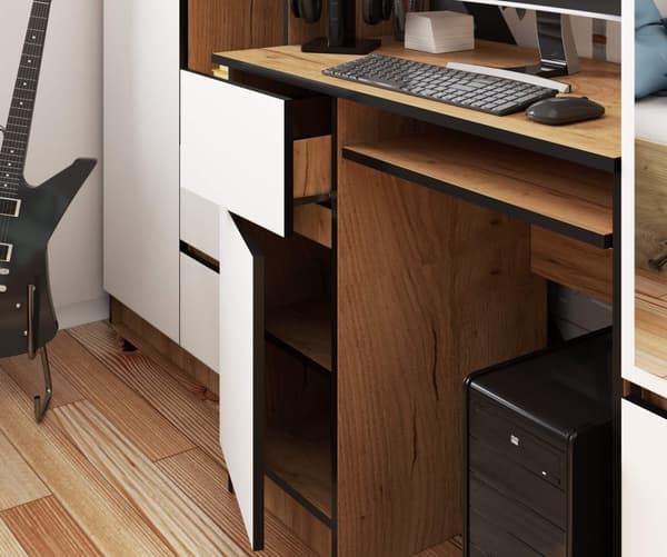 COMPUTERBORD PIKSEL DĄB CRAFT / HVID - VENSTRE