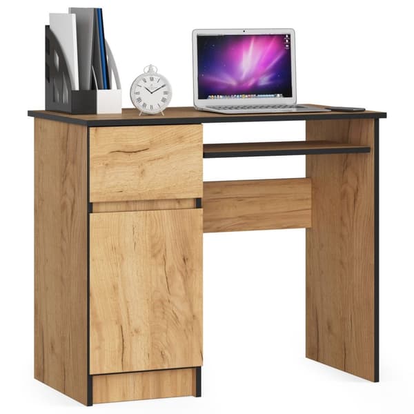 Datorbord 90 cm Piksel vänster - ekfanér