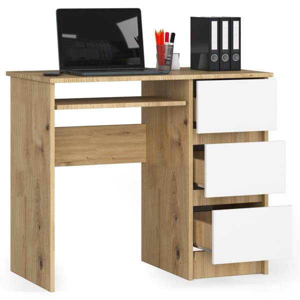 Skrivbord A-6 CLP Dąb ARTISAN / Vit höger