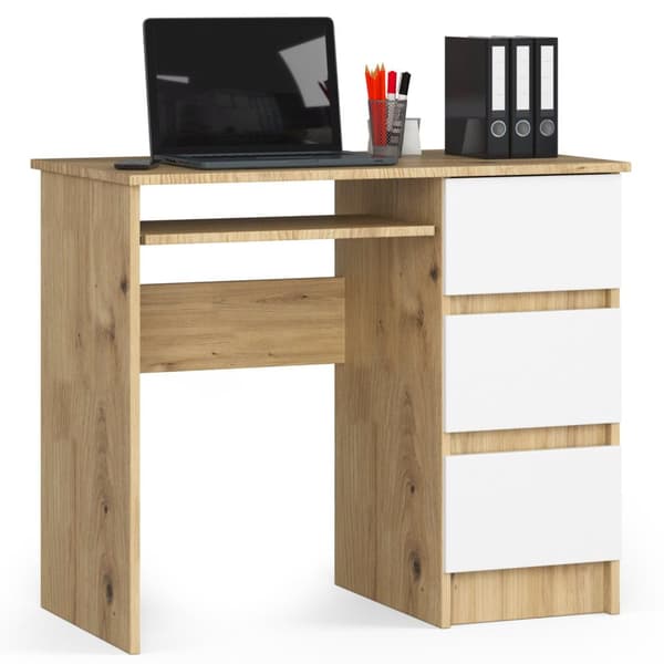 SKRIVEBORD A-6 CLP DåB ARTISAN / HVID HØJRE