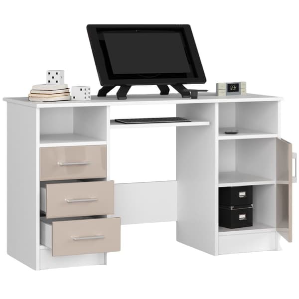 SKRIVEBORD ANA HVIDT / CAPPUCCINO GLANSET