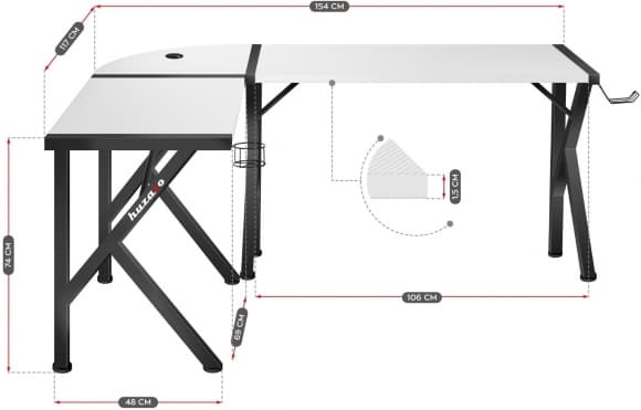 PC Furniture Hero 6.3 White, Huzaro
