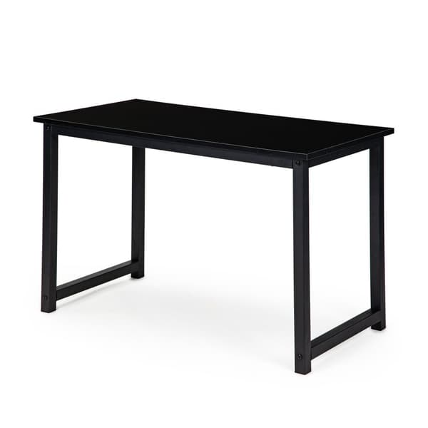 Robust sort skrivebord i træ med metalben, 120x60x73cm, holdbar & ergonomisk design