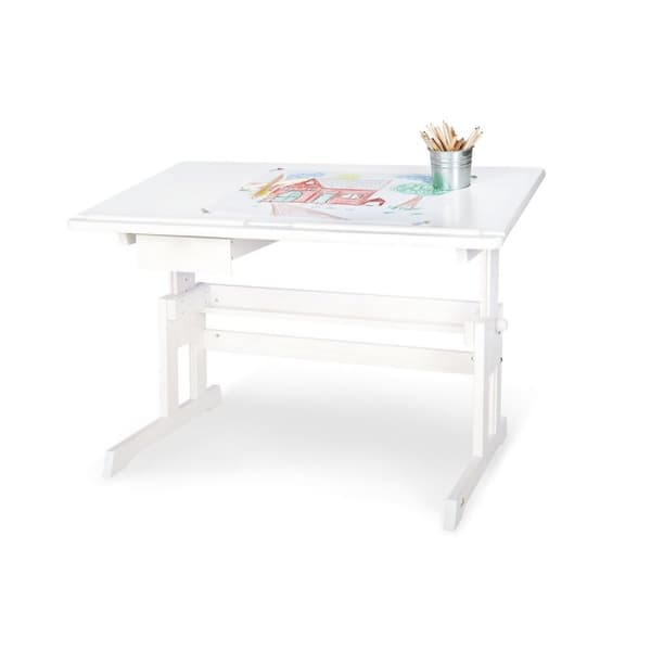Rootz Barnskrivbord Lena - Studiebord för barn - Justerbart arbetsbord - Massivt furu - 109 cm x 58 cm x 57-70 cm