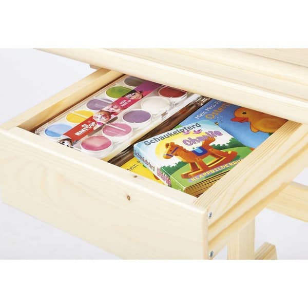 Rootz barnskrivbord 'Lena' - Barnskrivbord - Justerbart träbord - massiv furu - 109cm x 58cm x 57-70cm