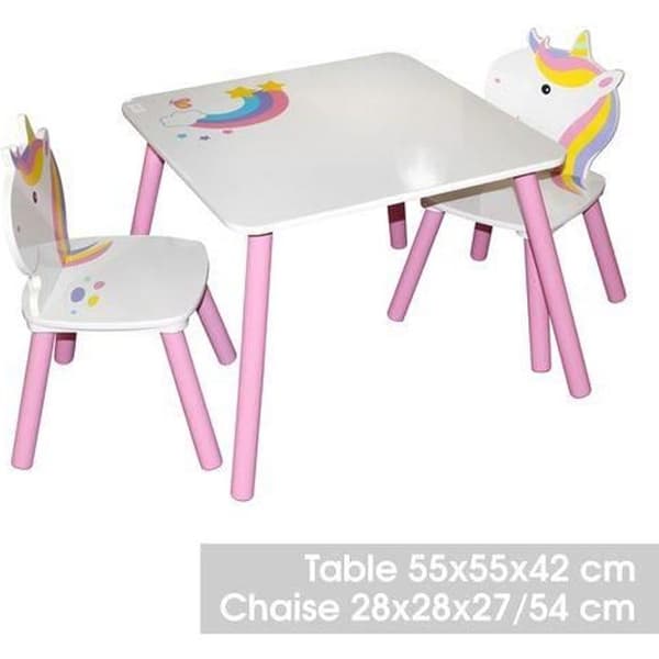Bord med designbarnstolar Unicorn - Vit och rosa - URBAN LIVING - Samtida - Design