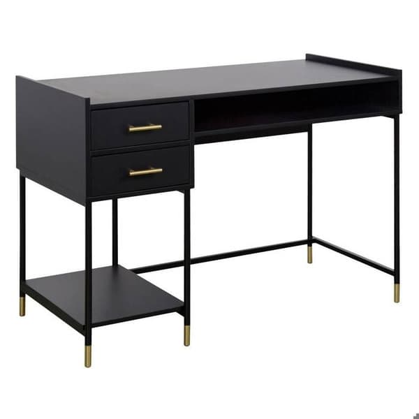 Bureau - Atmosphera - Tedy - 2 lådor - MDF-trä - Järn - Svart