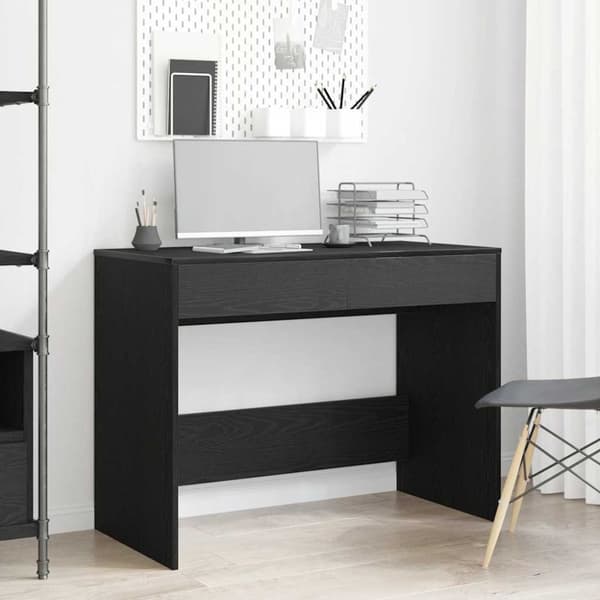 Skrivbord svart ek 101x50x76,5 cm konstruerat trä