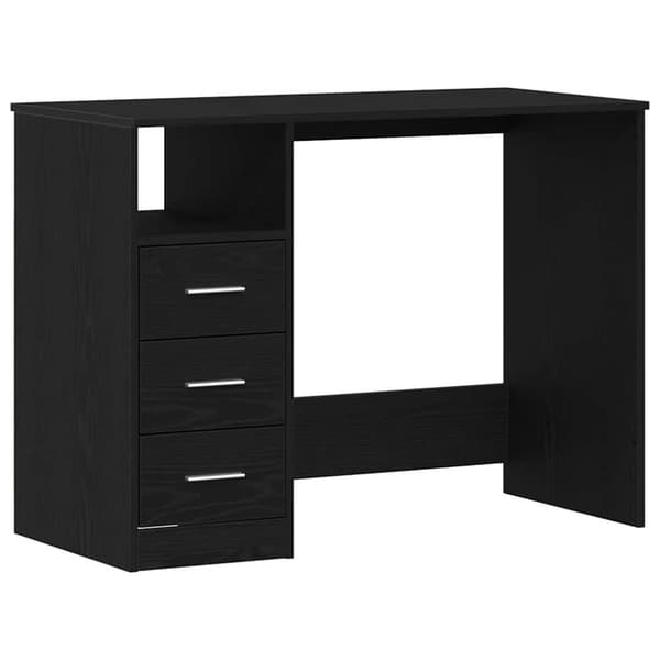 Skrivbord med lådor svart ek 102x50x76 cm konstruerat trä