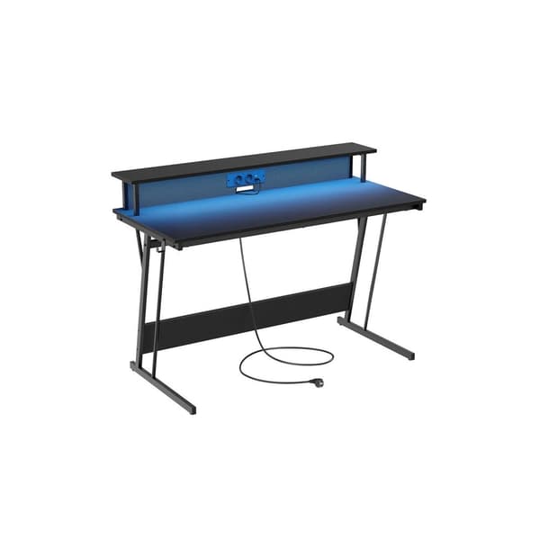 Bureau med Monitor Standard 55 x 135 x 76 cm kol svart