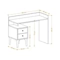 Miniatyrbild 3 av 4: Bureau avec rangement 2 tiroirs décor bois chêne L100 cm - PUUK