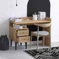 Miniatyrbild 4 av 4: Bureau avec rangement 2 tiroirs décor bois chêne L100 cm - PUUK