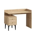 Miniatyrbild 1 av 4: Bureau avec rangement 2 tiroirs décor bois chêne L100 cm - PUUK