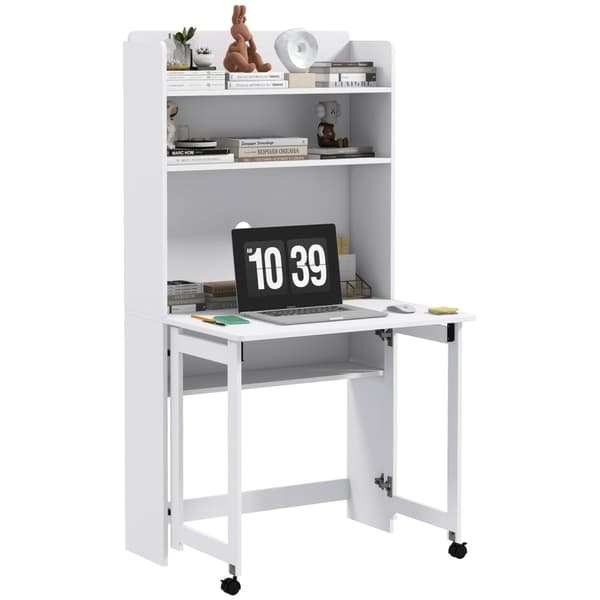 Rootz Computer Desk - Workspace Table - Compact Desk - Rumbesparende design - 80 cm x 69 cm x 153 cm