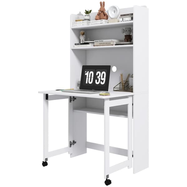Rootz Computer Desk - Workspace Table - Compact Desk - Rumbesparende design - 80 cm x 69 cm x 153 cm