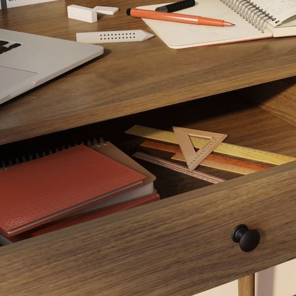 Rootz Desk Work Table - Computer Desk - Secretary Desk - Solid Wood Bens - Compact Design - 110 x 54 x 91,5 cm brun