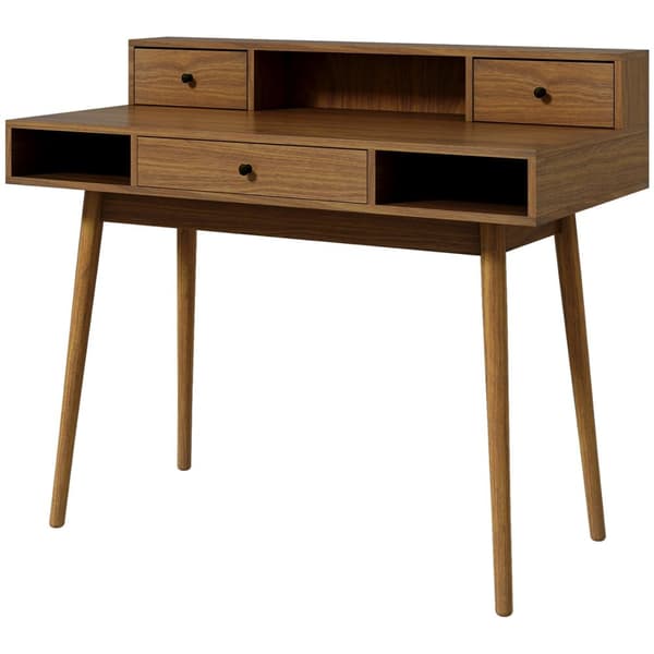 Rootz Desk Work Table - Computer Desk - Secretary Desk - Solid Wood Bens - Compact Design - 110 x 54 x 91,5 cm brun