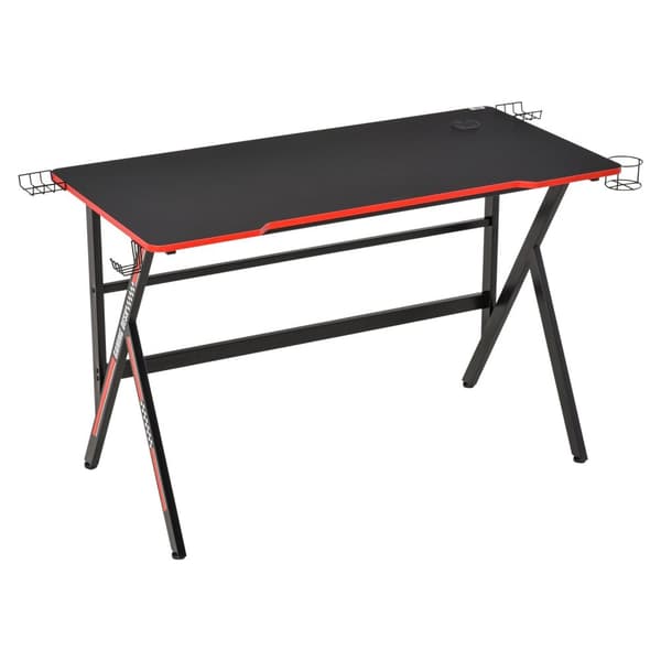 Rootz Racing Gaming Desk - Gamer Desk - Computer Desk - Hiilikuitu viimeistely - Header & kaiutinkiinnikkeet - 120 cm x 60cm x 76cm