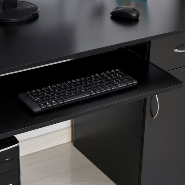 Rootz Computer Desk - Multifunktionel skrivebord - Arbejdsstation - rigelig opbevaring - MDF - 120 x 60 x 74 cm