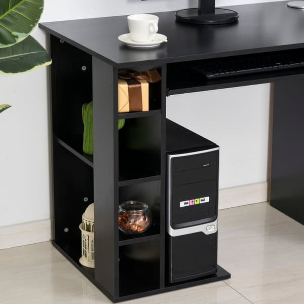 Rootz Computer Desk - Multifunktionel skrivebord - Arbejdsstation - rigelig opbevaring - MDF - 120 x 60 x 74 cm