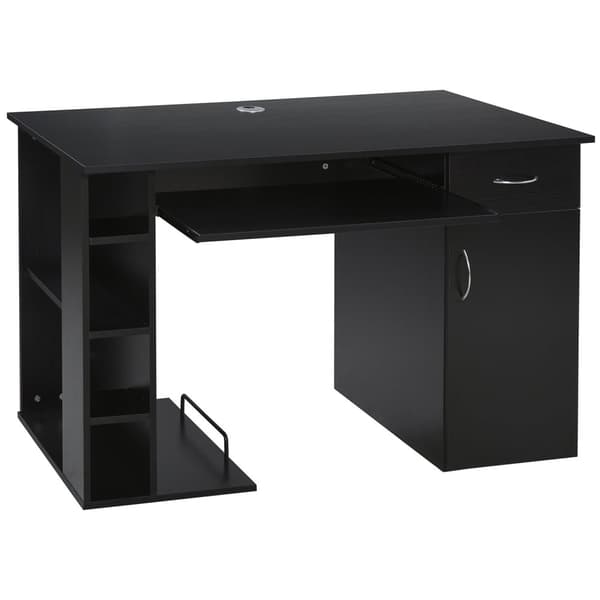 Rootz Computer Desk - Multifunktionel skrivebord - Arbejdsstation - rigelig opbevaring - MDF - 120 x 60 x 74 cm