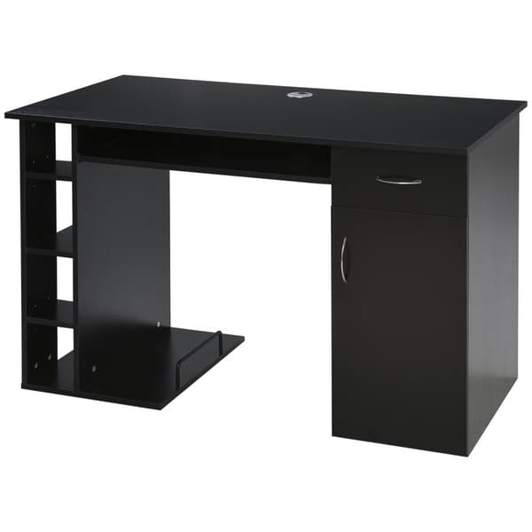 Rootz Computer Desk - Multifunktionel skrivebord - Arbejdsstation - rigelig opbevaring - MDF - 120 x 60 x 74 cm