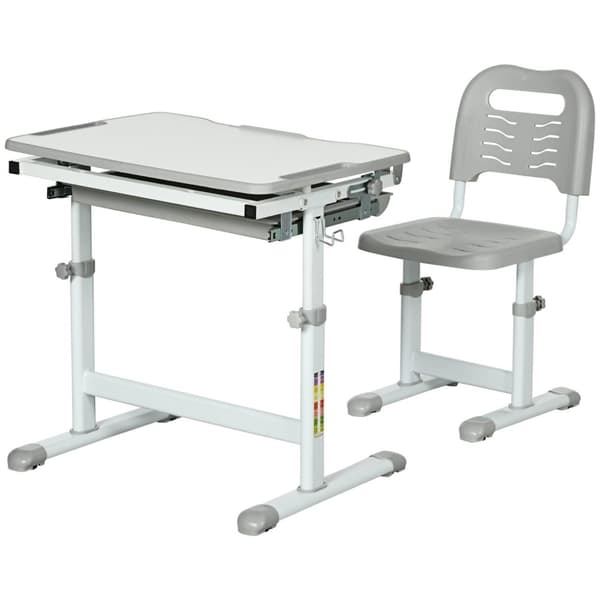 Rootz Children's Desk Set - Kids Study Desk - Justerbar skrivbord - Främjar självständighet - 52-77H x 66L x 47W cm