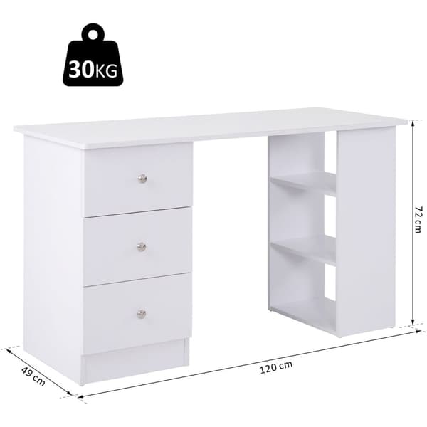 Rootz Multimedia Office Desk - Workstation - Studytabell - gott om lagring - 120L x 49W x 72H cm