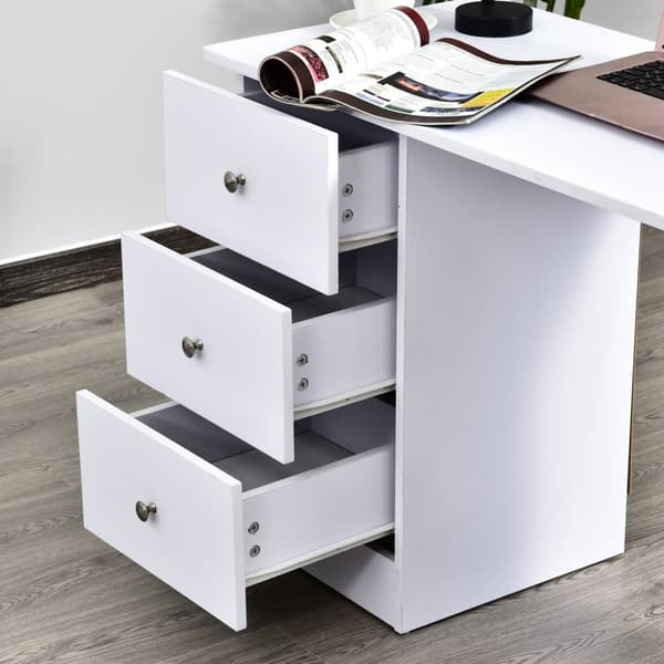 Rootz Multimedia Office Desk - Workstation - Studytabell - gott om lagring - 120L x 49W x 72H cm