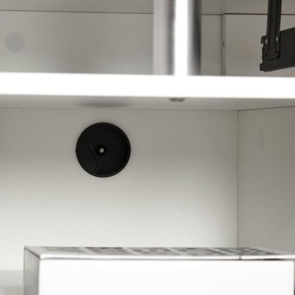 Rootz Computer Desk - Multimedia Workstation - Multipurpose Storage - Ergonomisk design - 120L x 55W x 85H cm - vitt trä