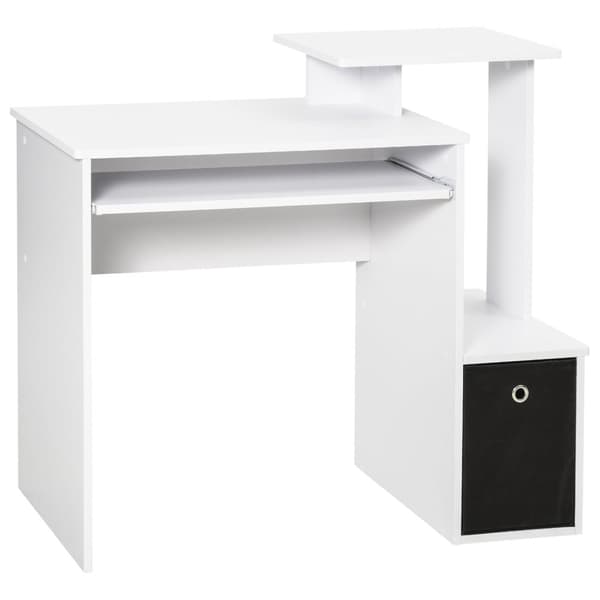 Rootz Computer Desk - Workspace Table - Office Desk - Rigelig opbevaring med hylder - 100 cm x 40 cm x 86,6 cm - spånplade melamineret overflade
